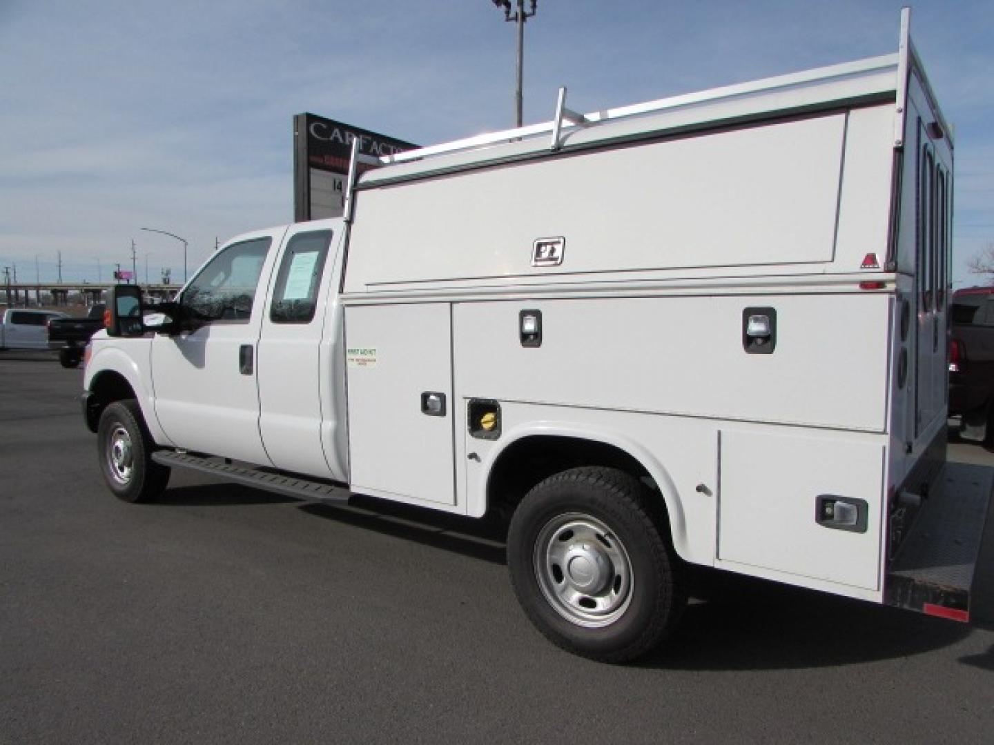 2016 White /Gray Ford F-350 SD XL SuperCab Utility Bed 4WD (1FD8X3B60GE) with an 6.2L V8 OHV 16V engine, 6-Speed Automatic transmission, located at 4562 State Avenue, Billings, MT, 59101, (406) 896-9833, 45.769516, -108.526772 - Photo#0